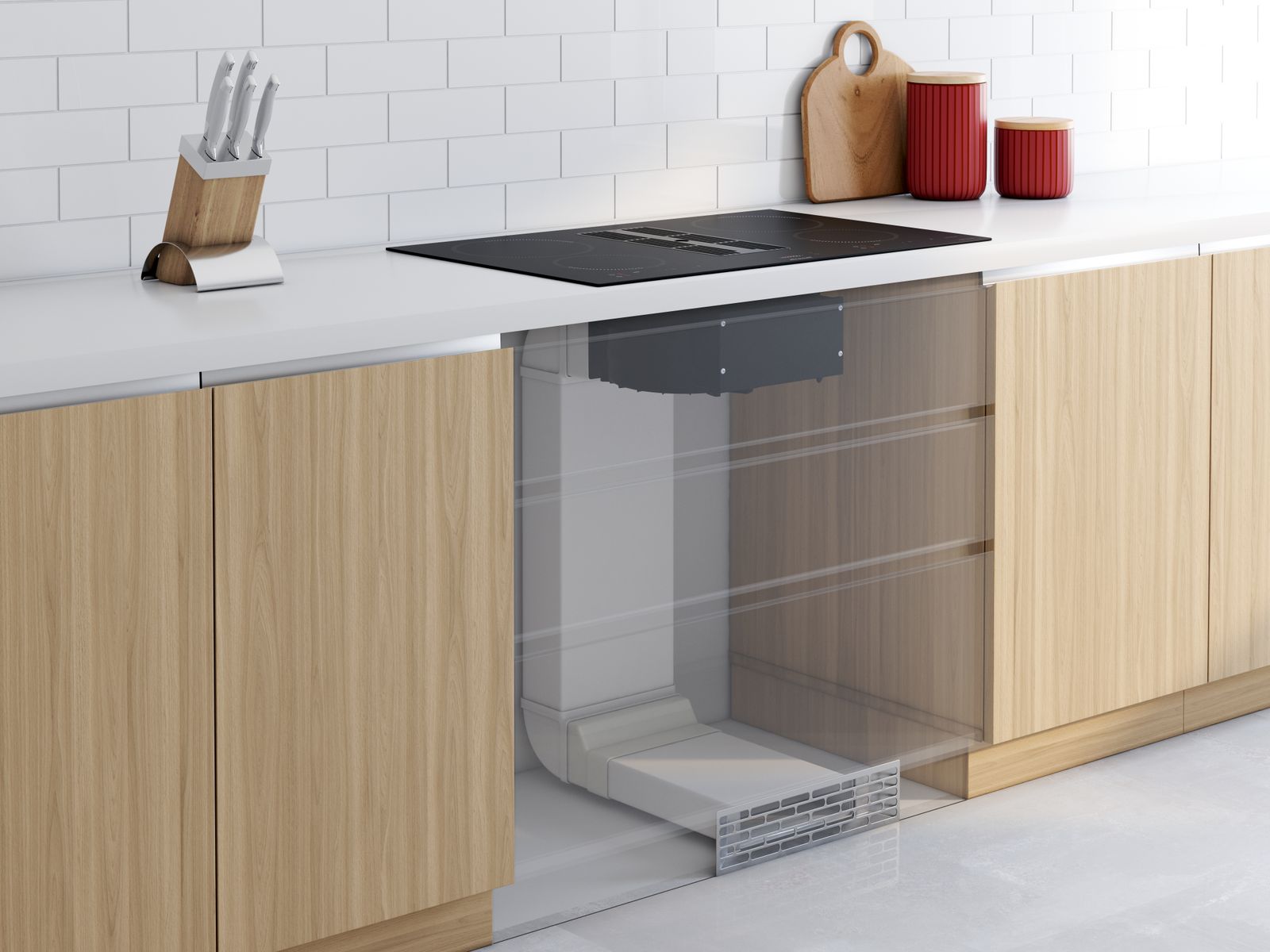 Table avec hotte intégrée BPI384BH