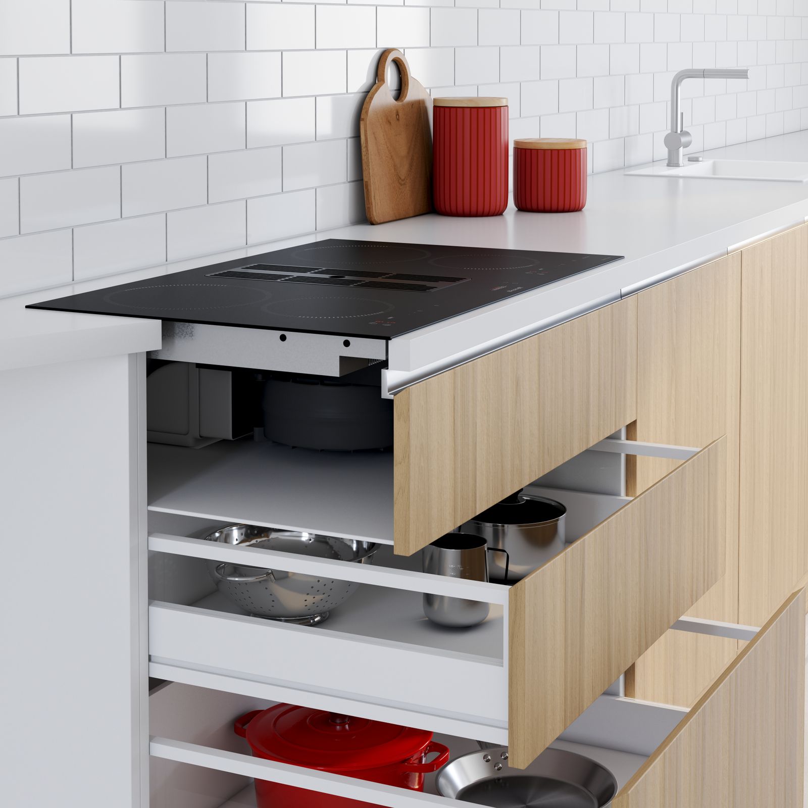 Table avec hotte intégrée BPI384BH